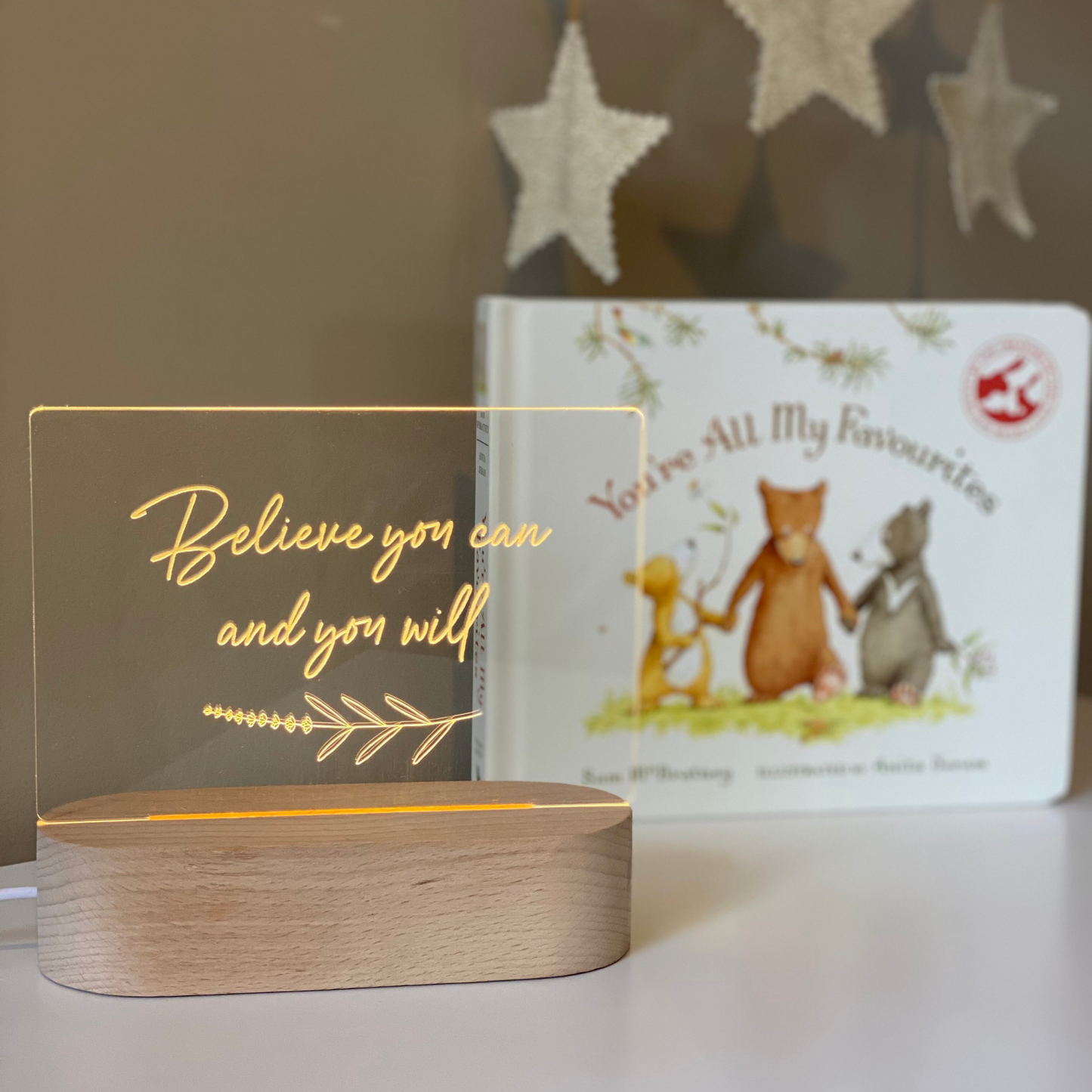 Quotation night light- No base, acrylic top only
