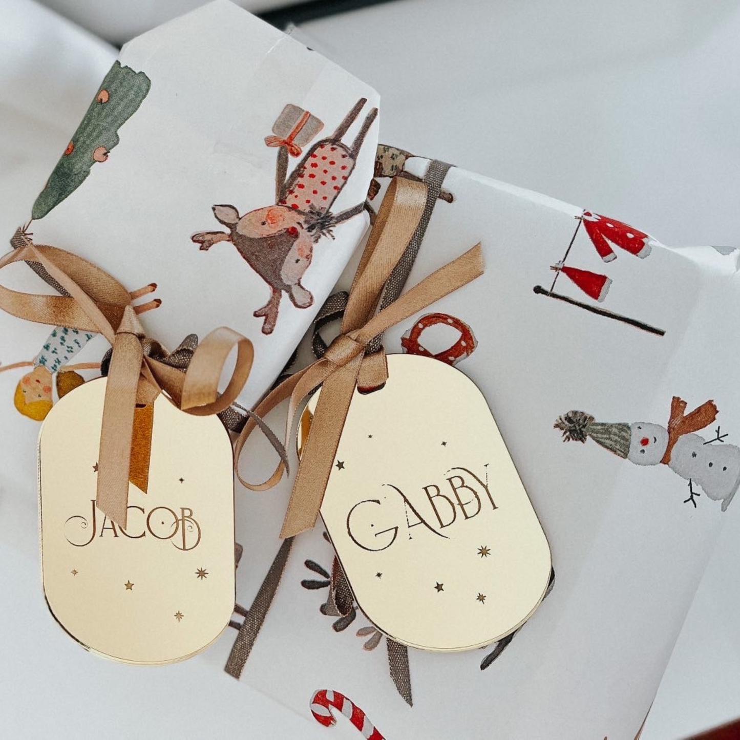 Oval Name Mirror Tags