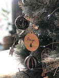 Tree wooden name bauble