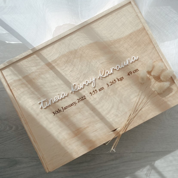 Acrylic and wooden keepsake box