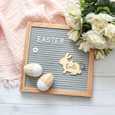 Wooden Easter bunny tag