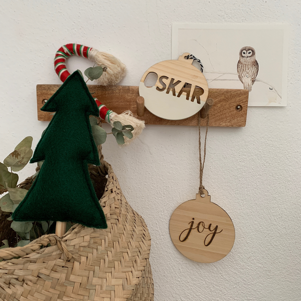 Christmas wooden name decoration