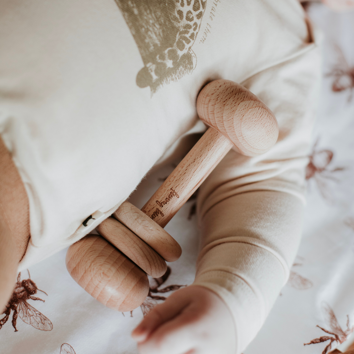 Babble Rattle Beechwood Baby Rattle – funnybunnykids
